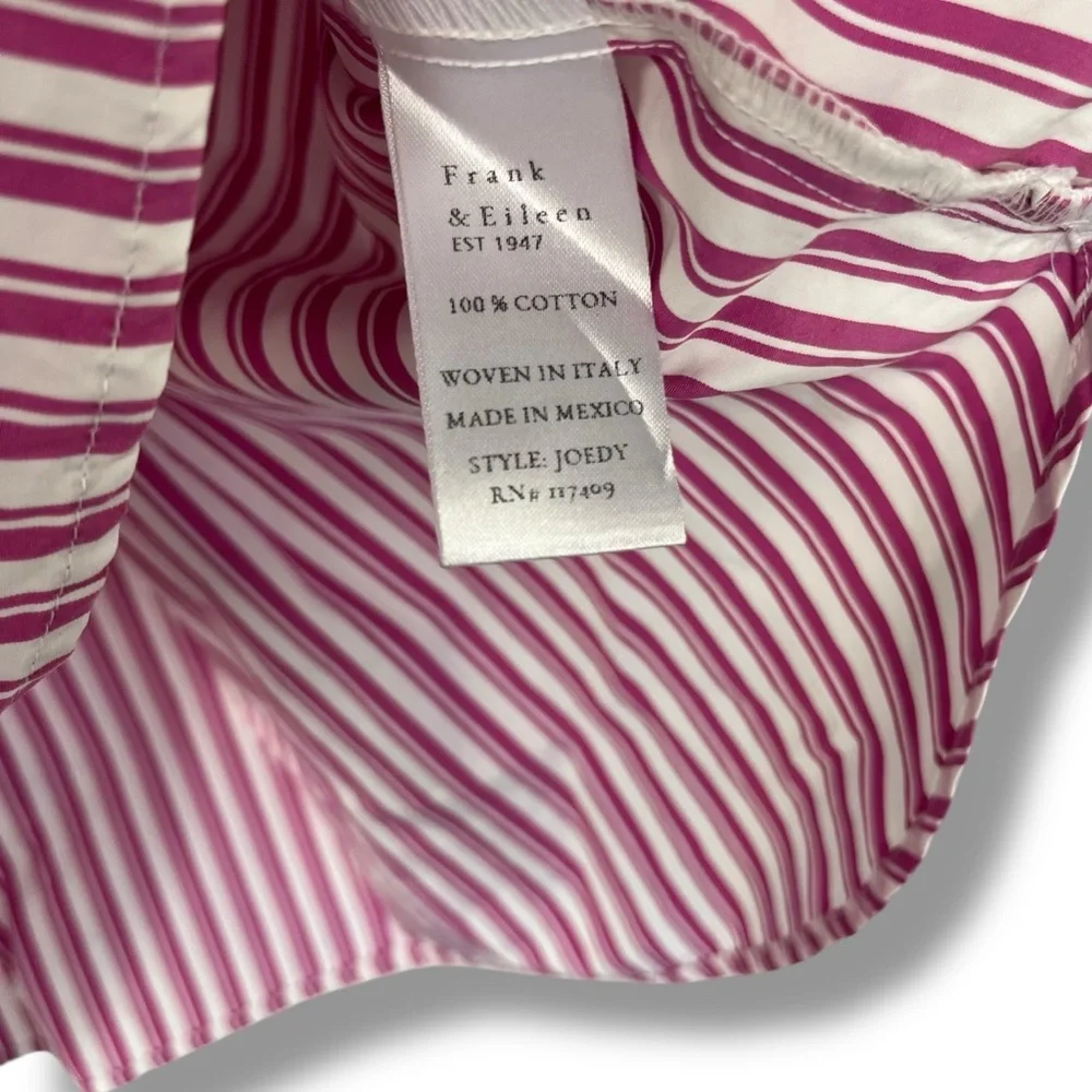 Frank & Eileen Shirt Women’s Joedy 100% Cotton Stripe XS Italy Made Oversized - Picture 10 of 11